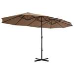   Parasol ogrodowy na słupku aluminiowym, 460 x 270 cm, taupe