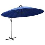   Parasol ogrodowy, wiszący, niebieski, 3 m, słupek aluminiowy