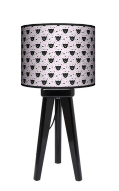 Lampa stołowa - trójnóg drewniana mała - Black Cat