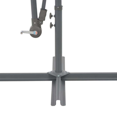   Parasol wiszący z aluminiowym słupkiem, 350 cm, czarny