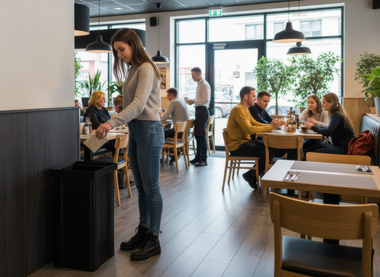 Kosz metalowy czarny RAL 7016  łazienka ,restauracja ,hotel 84x44x44  