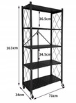 Składany regał na kółkach - CZARNY