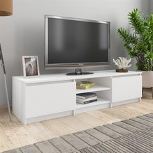 Szafka pod TV, biała, 140x40x35,5 cm, płyta wiórowa