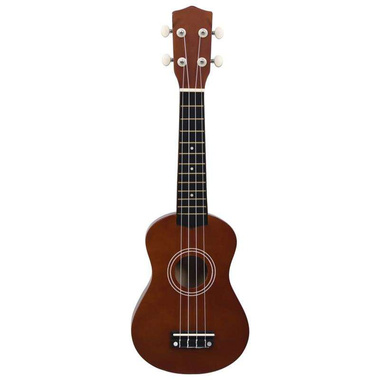   Ukulele sopranowe z pokrowcem, dla dzieci, ciemne drewno, 21"