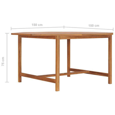   Stół ogrodowy, 150x150x75 cm, lite drewno tekowe