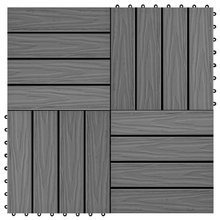 Płytki tarasowe tłoczone, WPC, 11 szt., 30x30 cm, 1 m², szare