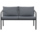   2-osobowa sofa ogrodowa z poduszkami, aluminium, szara