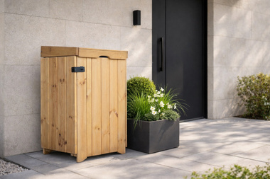 Skrzynia ogrodowa z donicą drewnianą – 59 × 44,5 × 87,5 cm