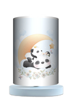 Lampa stołowa - drewniana mała - Cute Panda (niebieska)