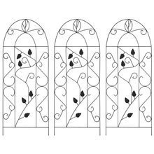 Podpórki do roślin pnących, 3 szt., czarne, 40x100 cm, żelazo