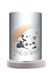 Lampa stołowa - drewniana mała - Cute Panda (niebieska)