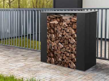 Wiata na drewno kominkowe drewutnia antracyt 167x150x75 do montażu