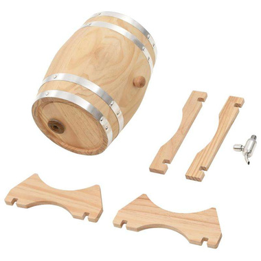   Beczka na wino z kranikiem, lite drewno sosnowe, 6 L