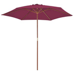   Parasol ogrodowy na drewnianym słupku, 270 cm, bordowy