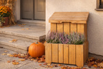 Skrzynia ogrodowa z donicą drewnianą – 56 × 50 × 70 cm