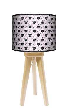 Lampa stołowa - trójnóg drewniana mała - Black Cat