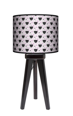 Lampa stołowa - trójnóg drewniana mała - Black Cat