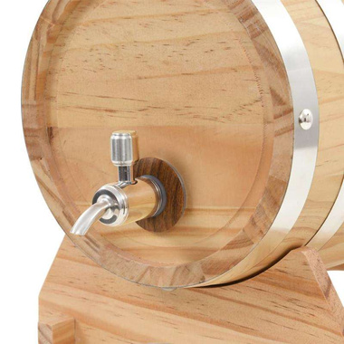   Beczka na wino z kranikiem, lite drewno sosnowe, 6 L