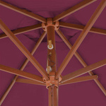   Parasol ogrodowy na drewnianym słupku, 270 cm, bordowy