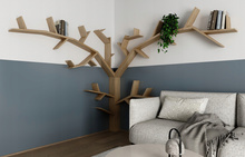 Narożny Regał w Kształcie Drzewa – Unikatowy Design i Maksymalna Funkcjonalność