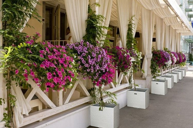 Donica ogrodowa technorattanowa kwadratowa 46x46x46 Czarny