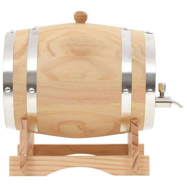   Beczka na wino z kranikiem, lite drewno sosnowe, 6 L