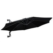 Parasol ścienny na metalowym słupku, 300 cm, czarny