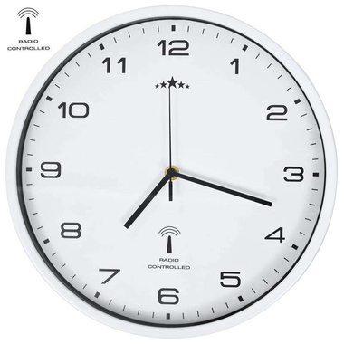   Sterowany radiowo zegar z mechanizmem kwarcowym, 31 cm, biały