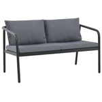   2-osobowa sofa ogrodowa z poduszkami, aluminium, szara