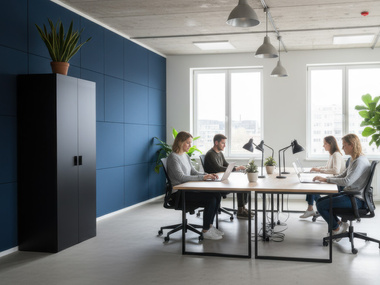 Szafa metalowa biurowa RAL 7016 100×200×40 cm, 5 półek