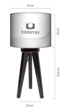 Lampa stołowa - trójnóg drewniana mała - Black Cat