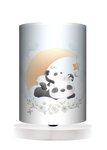 Lampa stołowa - drewniana mała - Cute Panda (niebieska)