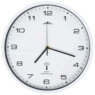   Sterowany radiowo zegar z mechanizmem kwarcowym, 31 cm, biały