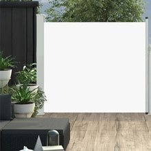 Wysuwana markiza boczna na taras, 100 x 300 cm, kremowa