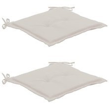 Poduszki na krzesła ogrodowe, 2 szt., kremowe, 50x50x3 cm