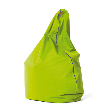 PUFA BAG w kolorze limonkowym z niebieskim zamkiem szer. 100cm X wys. 110cm X gł.110cm