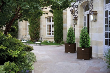 Donica ogrodowa technorattanowa kwadratowa 46x46x46 Czarny