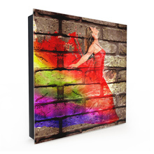 Skrzynka na klucze - Rainbow brick lady