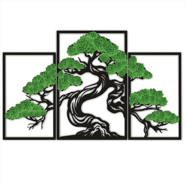 Drzewo "Tryptyk"  Bonsai II– ekologiczny obraz z mchem