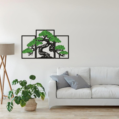 Drzewo "Tryptyk"  Bonsai II– ekologiczny obraz z mchem