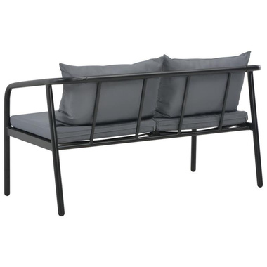   2-osobowa sofa ogrodowa z poduszkami, aluminium, szara