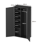 Szafa gospodarcza metalowa RAL 7016 100×200×40 cm