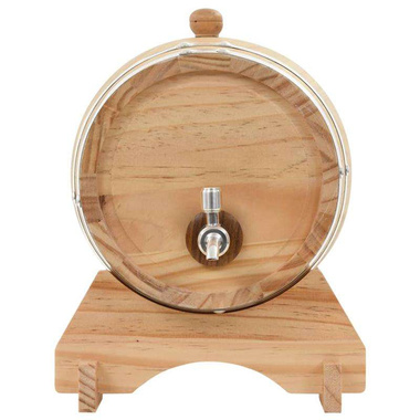   Beczka na wino z kranikiem, lite drewno sosnowe, 6 L