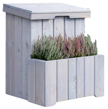 Skrzynia ogrodowa z donicą drewnianą – 56 × 50 × 70 cm
