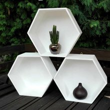 Półka heksagon - 3 szt. HONEY BIAŁA