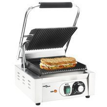 Grill do panini, żebrowany, stal nierdzewna, 1800 W, 32x41x19cm