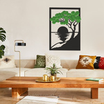 „Zachód słońca VI” – ekologiczny obraz z mchem i romantycznym motywem