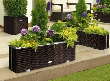 Donica ogrodowa technorattanowa 150x39x50 Biały