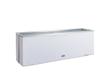 Donica ogrodowa technorattanowa 108x39x43 Biały