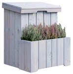 Skrzynia ogrodowa z donicą drewnianą – 56 × 50 × 70 cm